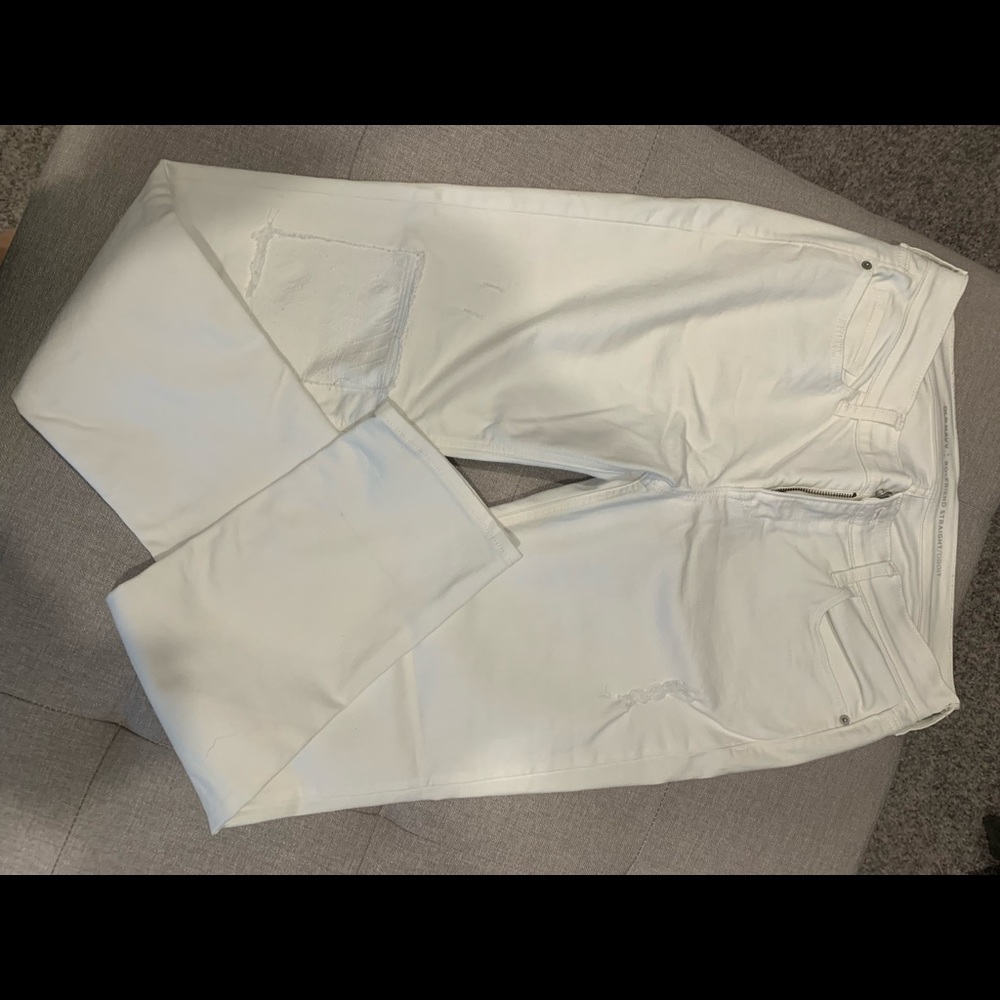 White boyfriend straight jeans